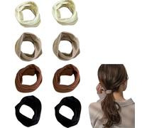 Jseng 8 lazos elásticos grandes para el cabello, bandas elásticas suaves sin costuras, soportes para coletas de caballo, coleteros suaves para cabello grueso, pesado o rizado, neutro