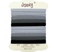 Jseng Paquete de 10 lazos para el cabello sin costuras para mujer, sin daños, elásticos, accesorios para el cabello grueso y rizado, color azul frío