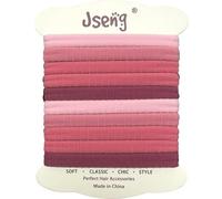 Jseng Paquete de 10 lazos para el cabello sin costuras para mujer, sin daños, elásticos, accesorios para el cabello grueso y rizado, color rosa pastel