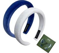 Jseng Paquete de 2 diademas anudadas para mujer, diademas acolchadas de terciopelo para niñas, diademas anchas y gruesas para el cabello para un accesorio elegante y cómodo para el cabello