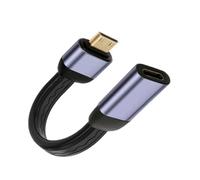 JSER Adaptador de cable USB-C tipo C hembra a mini HDMI macho para monitor HDTV, adaptador de cable plano delgado 4K 60Hz para portátil y teléfono
