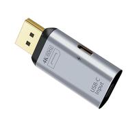 JSER Adaptador USB-C tipo C hembra a Displayport macho con puerto de alimentación PD, monitor DP Displays, adaptador 4K 60Hz para teléfono portátil