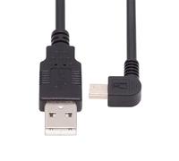 JSER Cable de alimentación y datos Mini USB tipo B de 5 pines, macho, con conector en ángulo de 90 grados a la izquierda, a USB 2.0 macho, 50 cm