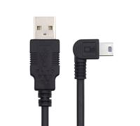 JSER Cable de alimentación y datos Mini USB tipo B de 5 pines macho en ángulo recto de 90 grados a USB 2.0 macho, 50 cm