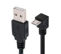JSER Cable de Carga de Datos de 90 Grados en ángulo hacia Abajo, Micro USB 2.0 Tipo 5 Pines a USB 2.0 Tipo A, 480 Mbps, para teléfono, Tableta, computadora, cámara (150 cm)