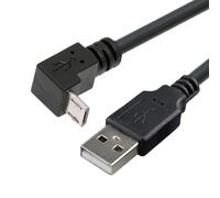 JSER Cable de carga de datos de 90 grados en ángulo hacia abajo, micro USB 2.0 tipo 5 pines a USB 2.0 tipo A, 480 Mbps, para teléfono, tableta, computadora, cámara (25 cm)