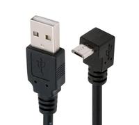 JSER Cable de Carga de Datos de 90 Grados en ángulo Recto de Micro USB 2.0 Tipo 5 Pines a USB 2.0 Tipo A de 480 Mbps para teléfono, Tableta, computadora, cámara (20 cm)