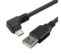 JSER Cable de carga de datos en ángulo izquierdo de 90 grados, micro USB 2.0 tipo 5 pines a USB 2.0 tipo A, 480 Mbps, para teléfono, tableta, computadora, cámara (50 cm)