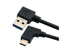 JSER - Cable de datos reversible USB 3.1 USB-C en ángulo a 90 grados, ángulo izquierdo, macho A para MacBook, Tablet y teléfono móvil