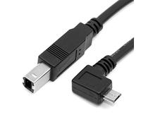 JSER Cable Micro USB OTG a estándar tipo B de 30 cm en ángulo recto de 90 grados para impresora escáner de disco duro