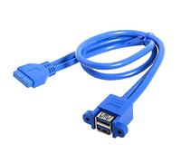 Stackable USB 3.0 Female Panel Type to Motherboard 20Pin Header Cable Dual Ports 50cm