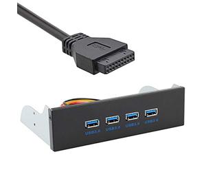 JSER U3-110 BD8-80 Xiwai USB 3.0 HUB 4 Puertos Panel Frontal a Placa Base 20Pin Conector Cable para bahía CD-ROM de 5.25 Pulgadas