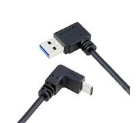 jser USB 3.1 USB-C hasta & abajo en ángulo de 90 grados a la izquierda en ángulo un macho cable de datos para MacBook & tableta & teléfono