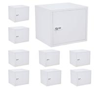 JSFYJZYZ Armario de Almacenamiento para Teléfono Móvil, Resistente con 9 Compartimentos y 3 Opciones de Cerradura Llave, Combinación y Doble(White)