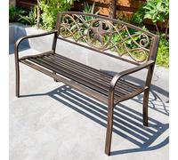 JSFYJZYZ Bancos de Jardin Metal Vintage para Exteriores, Resistente y Duradero, para Patio Y Parque, Banco Jardin Exterior Apto para Todo Tipo de Clima