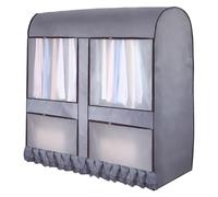 JSFYJZYZ Fundas Ropa Armario Perchero Grande Funda Ropa con Tapa Perchero Funda Burro Ropa con Tapa Inferior Cerrada(Gray,160x150x50cm/62x59x19in)