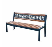 JSFYJZYZ Rustproof Outdoor Bench Weather Resistant Park Bench with Zinc Alloy Seat & Iron Art Backrest for Residential Lakeside Areas