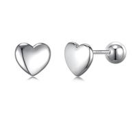 JSGEMSLEE 925 Sterling Silver Stud Earrings for Women With Screw Back Hypoallergenic Small Butterfly Cross Heart Flower Moon Star Earrings for Girls Tragus Cartilage Jewelry Gifts