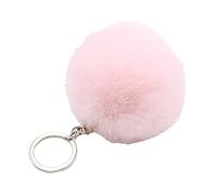 JSGHGDF 1 unids Poms Llavero Pompon Faux Puff Llavero para Niñas Mujeres Bolso Colgante Charm Joyas Accesorios, rosa claro, 10 cm x 10 cm x 1 cm, Producto nuevo
