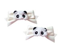 JSGHGDF 2 pinzas para el pelo con lazo delicado a cuadros estilo Y2K para niñas dulces con lazo de panda peludo balletcore