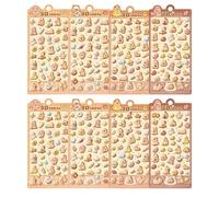 JSGHGDF 8 hojas de calcomanías decorativas de animales de dibujos animados para pared, muebles, libros y proyectos de manualidades, calcomanías en relieve