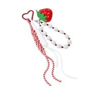 JSGHGDF Adorable colgante de garra de gato con detalle de fresa acrílica, práctico soporte de metal para llavero, regalo perfecto para ella, accesorio de moda para bolso, Red