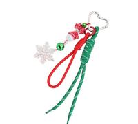 JSGHGDF Anillos temáticos navideños con diseño creativo de Papá Noel, bonito soporte de Navidad para bolso y decoración de coche, decoración de coche de Navidad, Copo de nieve., Talla única