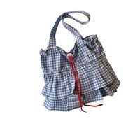 JSGHGDF Bolsa de trabajo a cuadros de moda, espaciosa bolsa para laptop, para uso diario, casual, oficina, escuela, esencial, Blue