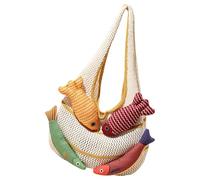 JSGHGDF Bolsa de verano para mujer, bolsa de playa estética, de malla, estilo hippie, de punto, hoboes, bolsos de hombro de ganchillo para mujer, Amarillo