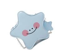 JSGHGDF Bolsa pequeña con patrón de estrella hacia adelante, densa, plan cruzado, impermeable, cara simple, para ciudad, existencia, bolsa pequeña de poliuretano, Blue