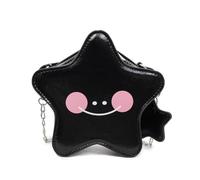 JSGHGDF Bolsa pequeña con patrón de estrella hacia adelante, densa, plan cruzado, impermeable, cara simple, para ciudad, existencia, bolsa pequeña de poliuretano, Black