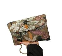 JSGHGDF Bolsas de fiesta de noche con lentejuelas bordadas, detalles de paja fáciles de usar, Brown