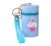 JSGHGDF Bolsas de silicona portátiles con llavero, estuche para pintalabios de dibujos animados para mujeres y niñas, Postre