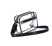 JSGHGDF Bolso cruzado transparente deportivo con amplio hombro interior, perfecto para estadios, aeropuertos y transporte diario, concierto, cruzado, Black, Large