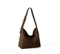 JSGHGDF Bolso de hombro de ante y cuero para mujer, bolso de mano suave, asa superior, para viajes, universidad, trabajo, Green