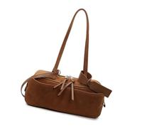 JSGHGDF Bolso de mano de ante de moda para mujer, bolso de hombro para mujer, bolso de mano retro con asa superior, para viajes, universidad, trabajo, Brown
