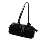 JSGHGDF Bolso de mano de ante de moda para mujer, bolso de hombro para mujer, bolso de mano retro con asa superior, para viajes, universidad, trabajo, Black