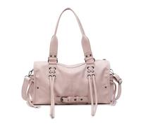 JSGHGDF Bolso de mano retro estético para mujer, piel sintética, correa desmontable, bolso de hombro esencial para uso diario, Pink