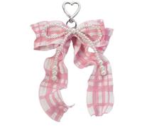 JSGHGDF Bonito llavero con lazo para bolso de mano, perlas estéticas, accesorios de bolso, regalos para mujer, lazos, llavero, b