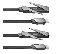 JSGHGDF Cable de alimentación trenzado de aleación de Zn y cable de datos con función de soporte plegable para ver cable de datos plegable de 120 cm