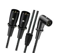 JSGHGDF Cable divisor de 3 pines, 1 macho a 2 machos, 3 pines, combinador de micrófono equilibrado, cable en Y, adaptador de micrófono de sonido profesional Y