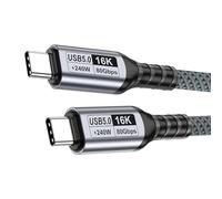 JSGHGDF Cable USB 5.0 tipo C Cable de datos de resolución de 16 K, 60 Hz, tasa de actualización de 80 Gbps, velocidad de datos, 240 W, alimentación para electrónica tipo C