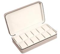 JSGHGDF Caja de soporte de reloj para almacenamiento en el hogar, color | Vitrina de 12 ranuras con cojines suaves, tapa transparente y diseño exterior de piel sintética