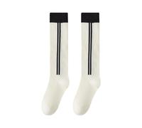 JSGHGDF Calcetines largos de algodón transpirable a rayas para niñas, para correr, bailar y practicar actividades físicas en la escuela, calcetines deportivos para niños pequeños