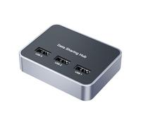 JSGHGDF Cambio USB de asignación múltiple para 2 ordenadores, metal construido en el centro para teclado, tipógrafo, división e arrastre, cumple con el centro de transferencia de datos