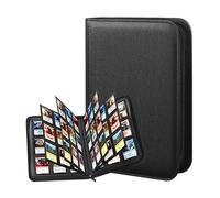 JSGHGDF Carpeta de tarjetas de 9 bolsillos con cierre seguro para almacenamiento de tarjetas intercambiables en fundas transparentes, colección permanente de tarjetas
