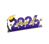 JSGHGDF Centros de mesa de madera Class of 2026, letreros de felicitaciones para decoraciones de fiesta de graduación, bandeja escalonada para decoración de fiesta de graduación