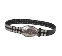 JSGHGDF Cinturón ajustable punk rock para jeans con abalorios de hip hop tachonado, cinturón punk ajustable de piel sintética, 102 cm, Talla única