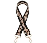 JSGHGDF Cinturón ancho con patrón de hojas coloridas, accesorios versátiles y modernos para bolso cruzado, 13 Black Rice Gold B