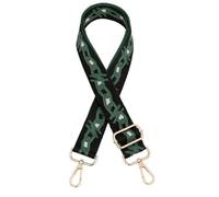 JSGHGDF Cinturón ancho con patrón de hojas coloridas, accesorios versátiles y modernos para bolso cruzado, 22 negro, verde, dorado